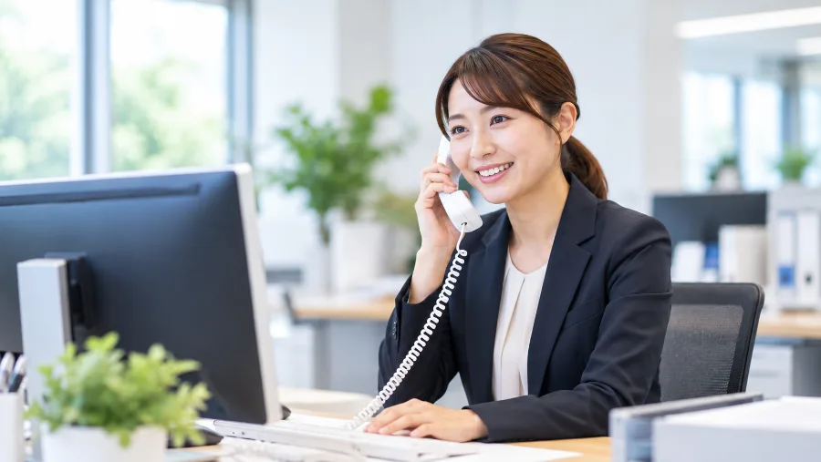 担当者が電話で相談を受けている様子