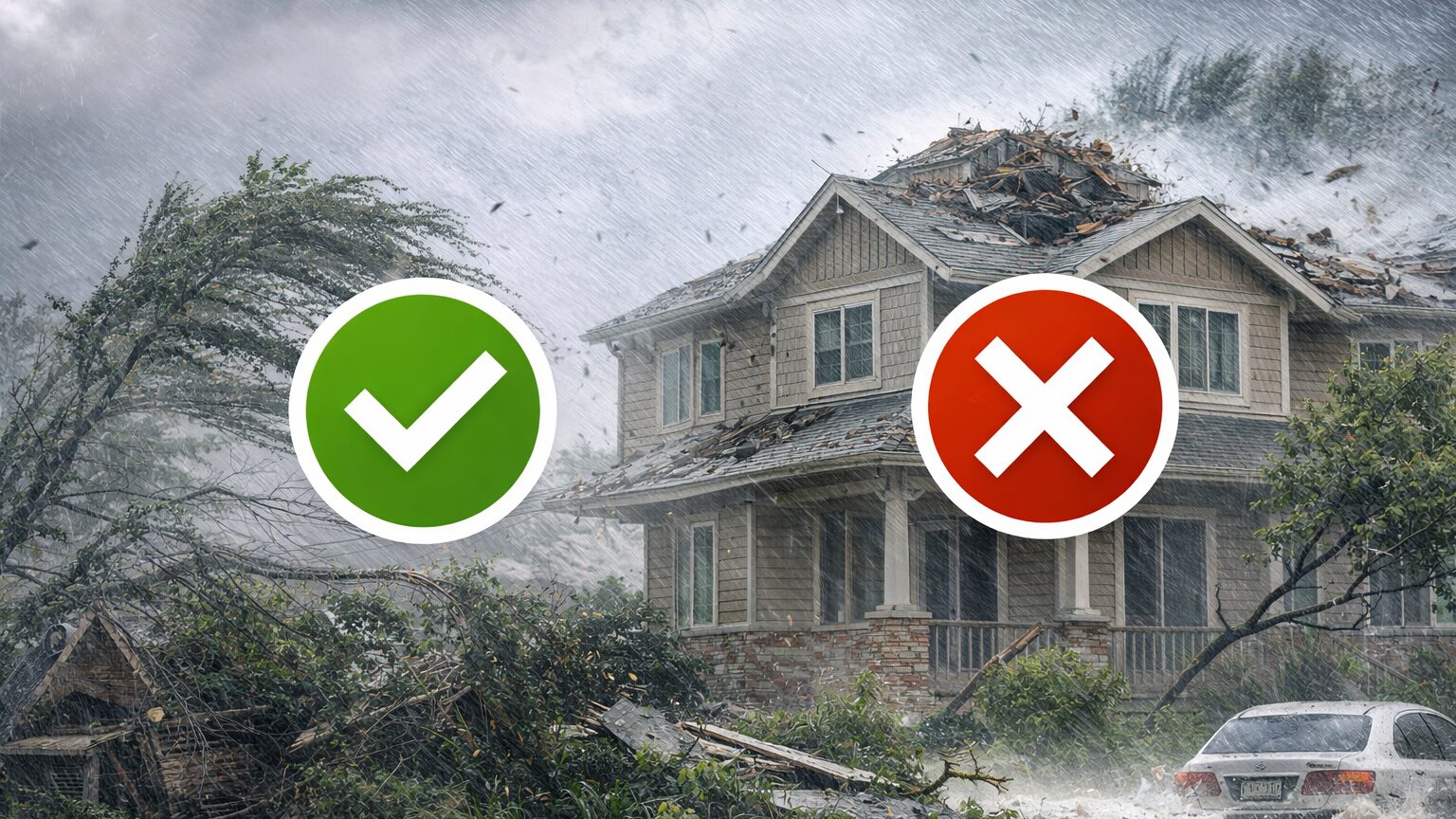 風災の対象になるかならないかのイメージ